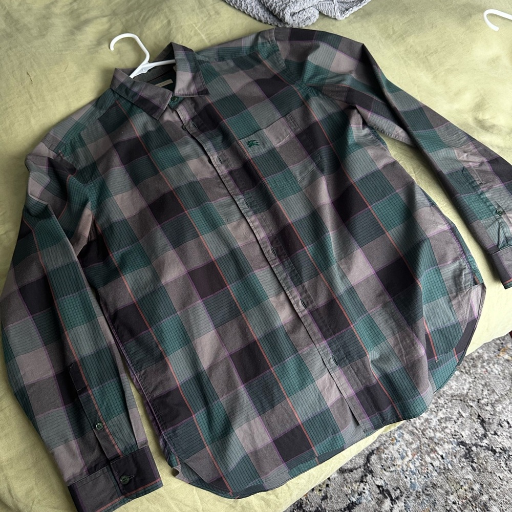 burberry button down shirt men large